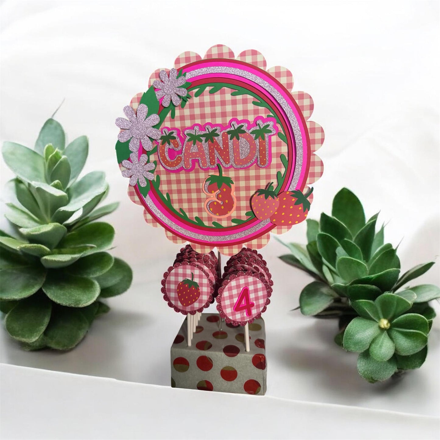 Strawberry Shortcake Cake Topper