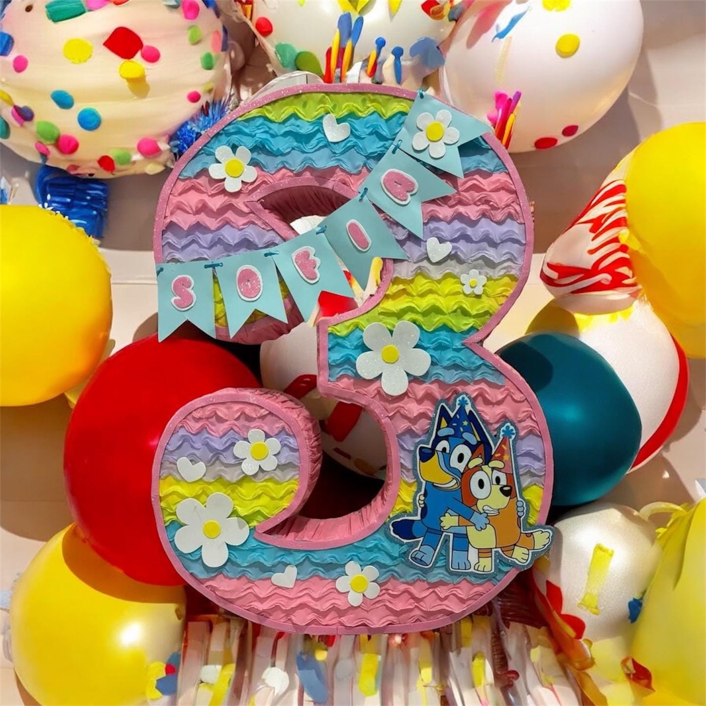 Bluey #3 personalized pinata.