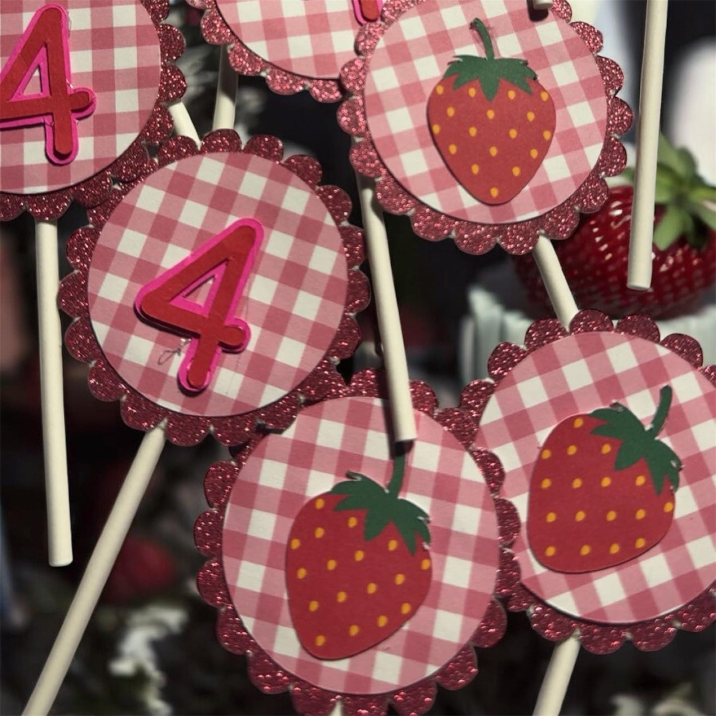 Strawberry Shortcake Cup Cake toppers