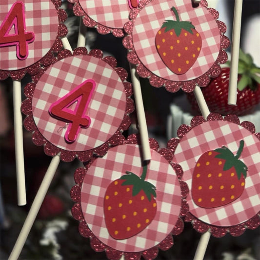 Strawberry Shortcake Cup Cake toppers