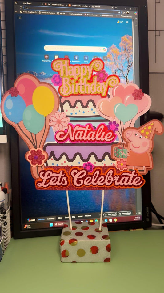 Peppa Pig Cake Topper